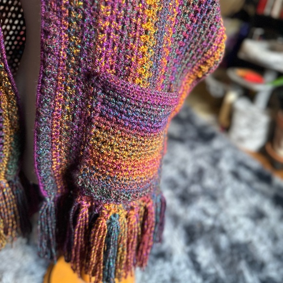 Handmade Crochet Pocket Scarf - Picture 4 of 4